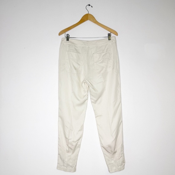 Vince Ivory Twill Tapered Leg Pants Size 8 Women’s 100% Lyocell - Picture 3 of 11